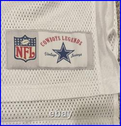 Reebok Dallas Cowboys Lilly #74 Authentic NFL Jersey White Blue Medium