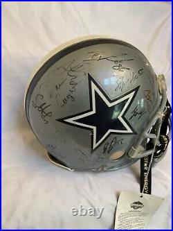 Riddell Football Helmet 2009 Dallas Cowboys Game Used Team Autographed