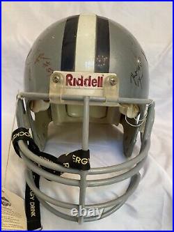 Riddell Football Helmet 2009 Dallas Cowboys Game Used Team Autographed