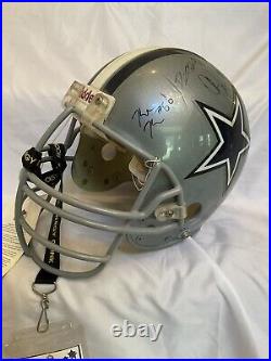 Riddell Football Helmet 2009 Dallas Cowboys Game Used Team Autographed