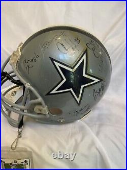 Riddell Football Helmet 2009 Dallas Cowboys Game Used Team Autographed