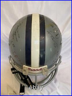 Riddell Football Helmet 2009 Dallas Cowboys Game Used Team Autographed