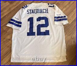 Roger Staubach Dallas Cowboys NFL Reebok Jersey Color White Size XXL Excellent