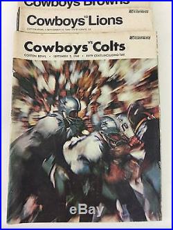 Set of 8 Dallas Cowboys NFL Vintage 1968 Football Programs Home Games