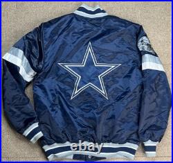 Starter G-III NFL Dallas Cowboys Satin Bomber Jacket Size Medium