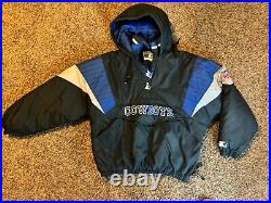 Starter Pro Line Cowboys Puffer Pullover Jacket. Size Large