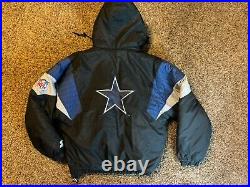 Starter Pro Line Cowboys Puffer Pullover Jacket. Size Large