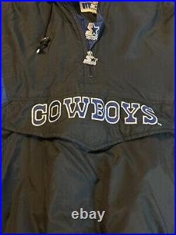 Starter Pro Line Cowboys Puffer Pullover Jacket. Size Large