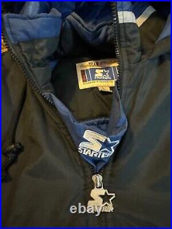 Starter Pro Line Cowboys Puffer Pullover Jacket. Size Large