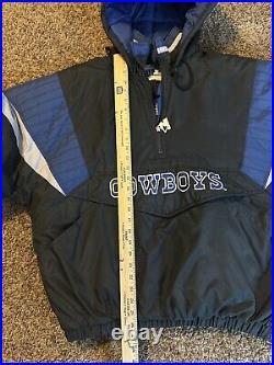 Starter Pro Line Cowboys Puffer Pullover Jacket. Size Large