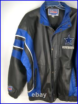 Starter Proline Leather Jacket Dallas Cowboys NFL Football Men's Size Large