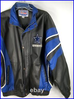 Starter Proline Leather Jacket Dallas Cowboys NFL Football Men's Size Large