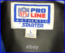 Starter Proline Leather Jacket Dallas Cowboys NFL Football Men's Size Large