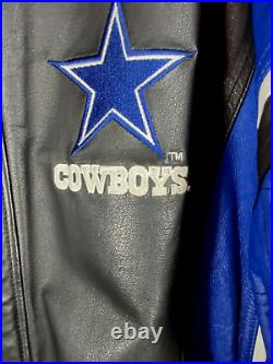 Starter Proline Leather Jacket Dallas Cowboys NFL Football Men's Size Large