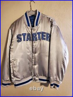 Starter Tony Romo #9 Dallas Cowboys Men's Button Up Satin Bomber Jacket Size 3XL