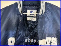 Starter brand Dallas Cowboys men's 4XL full snap up dark blue satin jacket