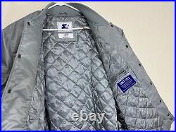 Starter brand Dallas Cowboys men's 4XL full snap up silver/gray satin jacket