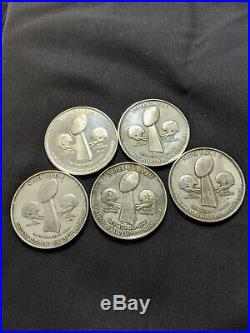 Super Bowl. 999 SILVER COIN SET of 5 Lombardi Trophy Cowboys Steelers Vikings
