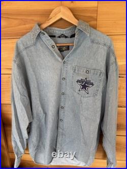 Super Rare 1993 Vintage Dallas Cowboys X Looney Tunes Denim Button Up Size Med