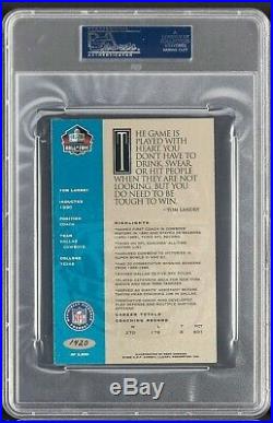 TOM LANDRY HOF Signed 1998 Football Hall of Fame Platinum Card PSA POP 1 COWBOYS