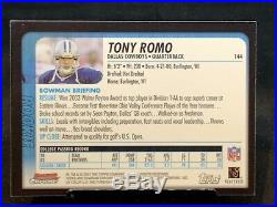 TONY ROMO RC REFRACTOR #/500 withBOWMAN GOLD & BOWMAN CHROME ROOKIES LOTCOWBOYS
