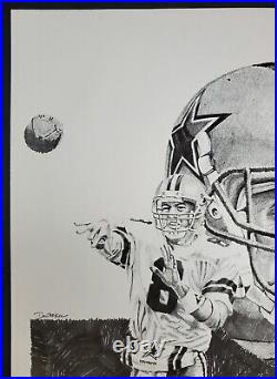 TROY AIKMAN #8 NFL RARE DALLAS COWBOYS 1992 Dan McKee 11x16 Lithograph Art Print