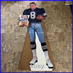 TROY AIKMAN DALLAS COWBOYS VINTAGE NFL 1993 CARDBOARD CUTOUT SIGN STANDUP Lay's