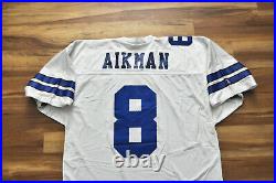 TROY AIKMAN DALLAS COWBOYS WHITE RUSSELL WHITE AUTHENTIC JERSEY 75th PATCH 52