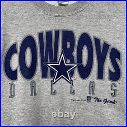 The Game Dallas Cowboys Sweatshirt Mens M Gray Crewneck NFL Vintage 90s USA