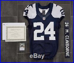 Throwback 2012 Mo Claiborne #24 Dallas Cowboys NFL Game Worn Used Team Jersey
