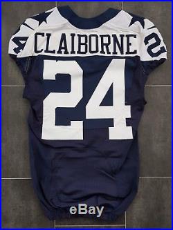 Throwback 2012 Mo Claiborne #24 Dallas Cowboys NFL Game Worn Used Team Jersey