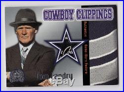 Tom Landry Dallas Cowboys Clippings Fedora Hat Tag Patch 2000 Fleer Greats 1/1