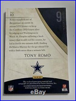 Tony Romo 1/1 Immaculate Game-worn NFL Shield Auto Dallas Cowboys (game-used Gu)