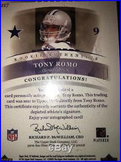 Tony Romo 2003 SP Authentic Autographed Rookie Card #58/1200! Dallas Cowboys