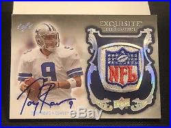 Tony Romo 2008 Exquisite NFL Shield 1/1 Autograph Cowboys Patch Auto Game Used