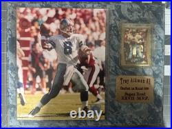Troy Aikman #8 Dallas Cowboys Commemorative Plaque Super Bowl XXVII MVP