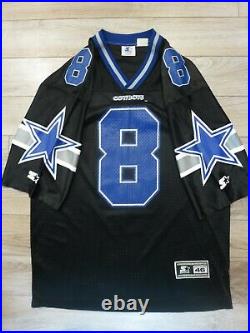 Troy Aikman #8 Dallas Cowboys NFL Starter Black Edition Jersey 46