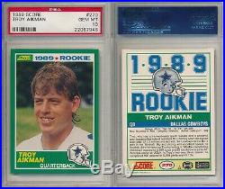 Troy Aikman Cowboys 1989 Score #270 Football Rookie Card Rc PSA 10 Gem Mint x946