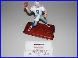Troy Aikman Danbury Mint Figurine Dallas Cowboys with COA & Original Box PRISTINE