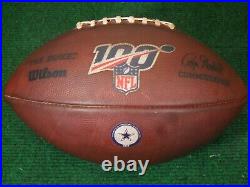 Used 2019 Wilson NFL Duke Dallas Cowboys 100 Year Official Game Football Ball