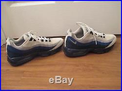 Used Worn Size 10.5 Nike Air Max 95 NS Dallas Cowboys Shoes White Gray Blue