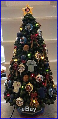 VERY RARE! Danbury Mint Chicago cubs Light-Up Resin Christmas Tree MLB