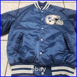 VINTAGE 80'S Dallas Cowboys Jacket BOMBER Small STAHL-URBAN OFFICIAL NFL LICENSE