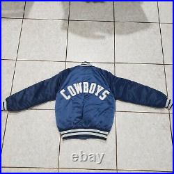 VINTAGE 80'S Dallas Cowboys Jacket BOMBER Small STAHL-URBAN OFFICIAL NFL LICENSE