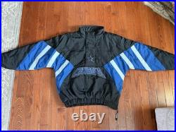 VINTAGE 90's DALLAS COWBOYS NFL STARTER 1/2 ZIP PULLOVER HOODED JACKET XL