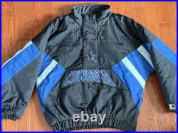 VINTAGE 90's DALLAS COWBOYS NFL STARTER 1/2 ZIP PULLOVER HOODED JACKET XL
