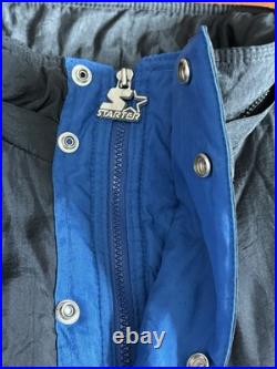 VINTAGE 90's DALLAS COWBOYS NFL STARTER 1/2 ZIP PULLOVER HOODED JACKET XL