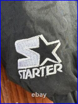 VINTAGE 90's DALLAS COWBOYS NFL STARTER 1/2 ZIP PULLOVER HOODED JACKET XL