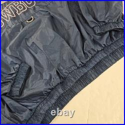 VINTAGE 90s GAME DAY NFL DALLAS COWBOYS BLUE WINDBREAKER MEN'S SIZE LARGE ZIPPER