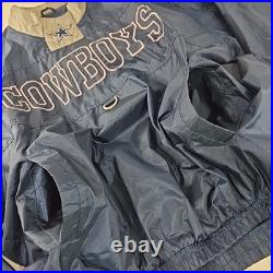 VINTAGE 90s GAME DAY NFL DALLAS COWBOYS BLUE WINDBREAKER MEN'S SIZE LARGE ZIPPER